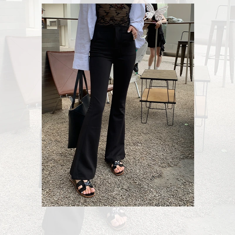 弹力高腰显瘦微喇裤  QK241023