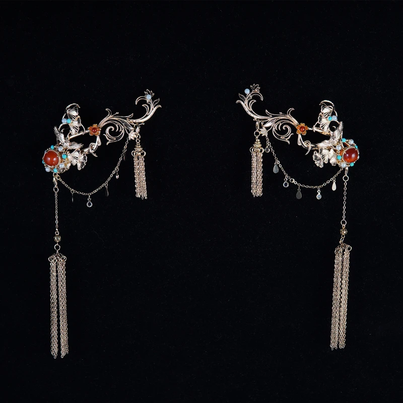 洛洛司司原创古风汉服发饰发夹长流苏夹子