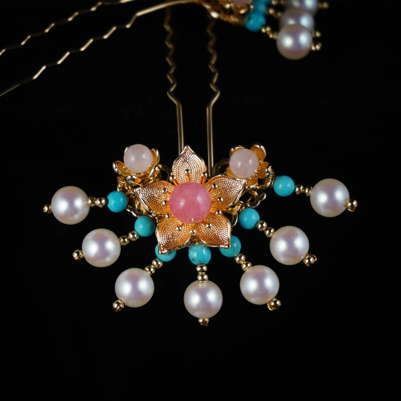 珠排簪闺宝阁原创古风汉服发钗掩鬓百搭明制宋制唐风排簪发簪复古