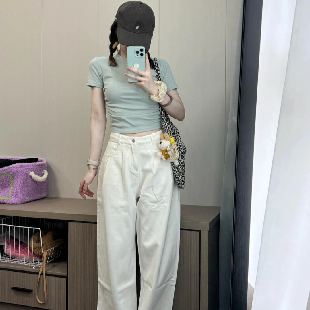 2024新款夏季休闲简约韩版短袖圆领T恤搭配气质时尚百搭休闲裤女