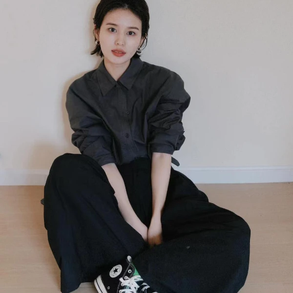 通勤穿搭2024新款夏季休闲简约韩版衬衫搭配休闲裤裤子显瘦百搭