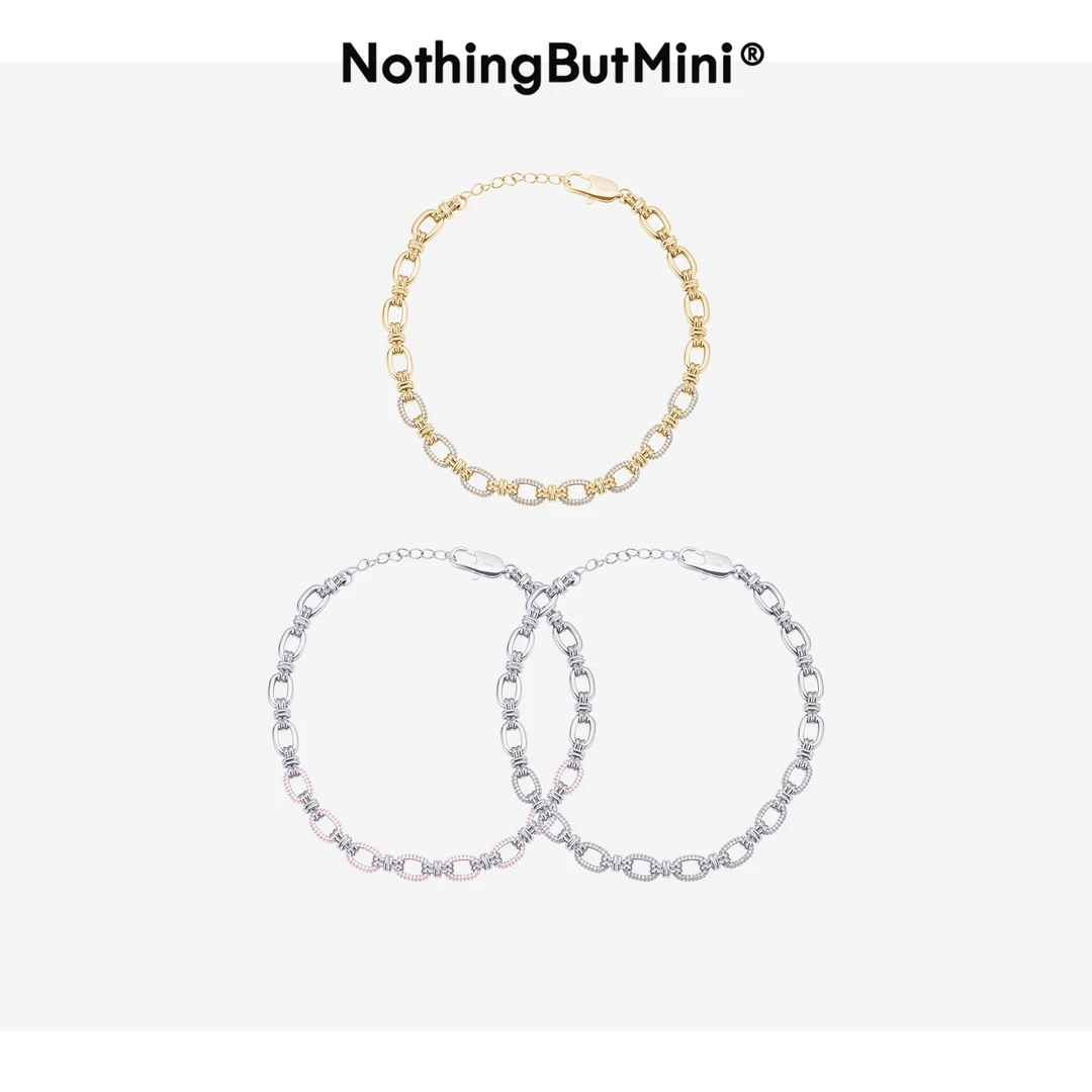 NothingButMini 铜合成锆石项链 明星同款光圈满锆十字项链百搭
