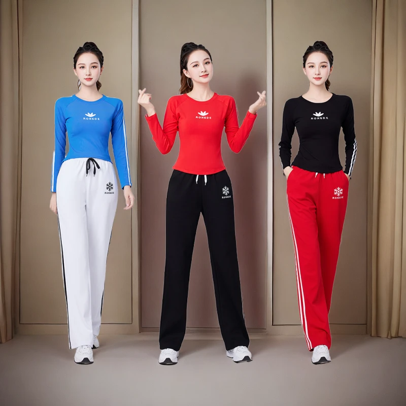 长袖运动时尚休闲服装舞蹈服秋冬舞服大码春秋显瘦跳操秋季曳步舞