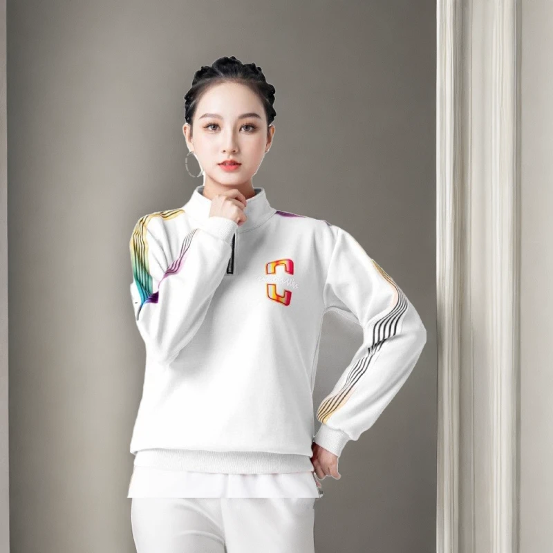 中老年长袖舞衣运动时尚休闲舞蹈服宽松秋季曳步舞女士广场舞上衣