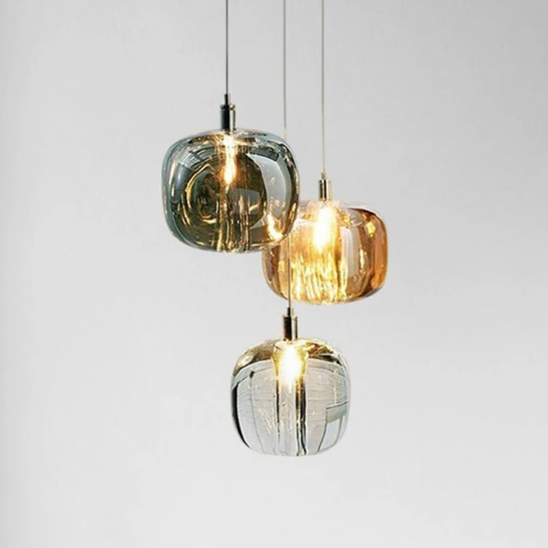 纯铜轻奢床头小吊灯主卧室吊灯个性书房吧台装饰简约铜水晶吊线灯