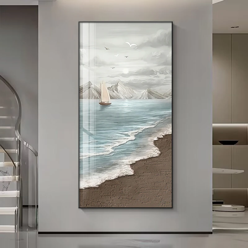 美嗨DNF诧寂风入户玄关走廊尽头墙壁挂画过道背景墙轻奢装饰画