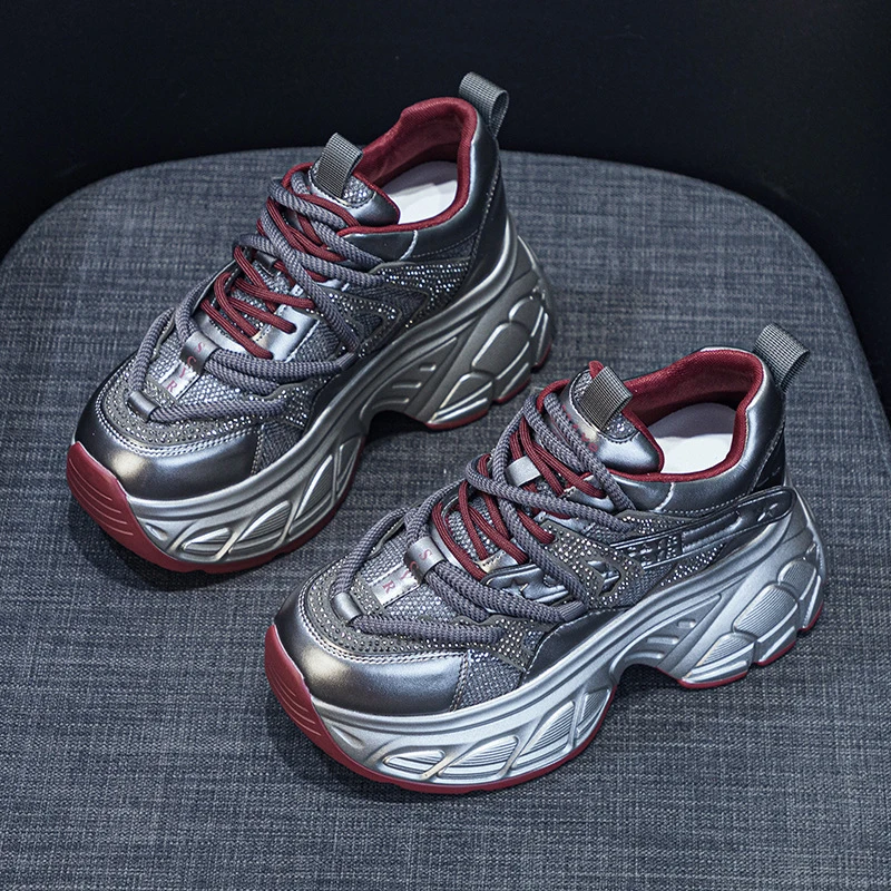 厚底老爹鞋女2025春季新款网红同款休闲百搭运动鞋9cm增高女鞋潮