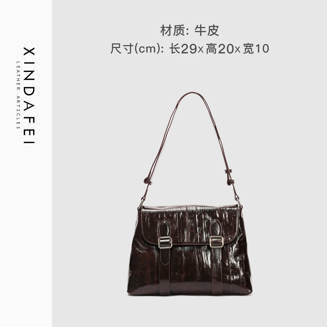 时尚单肩9S099咖啡色轻奢手提包斜挎女包