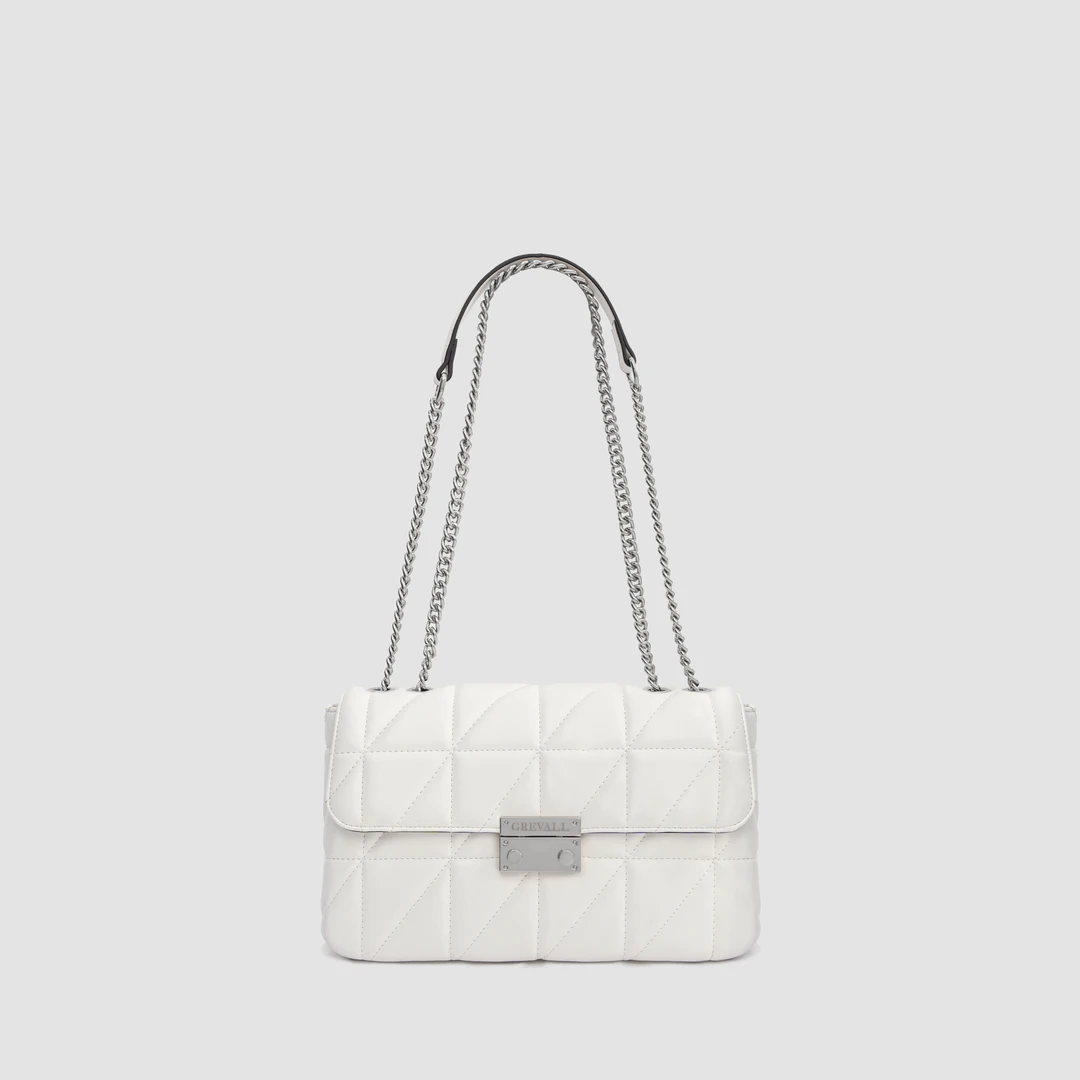 经典轻奢6609白色女士包包时尚百搭简约单肩斜挎女包