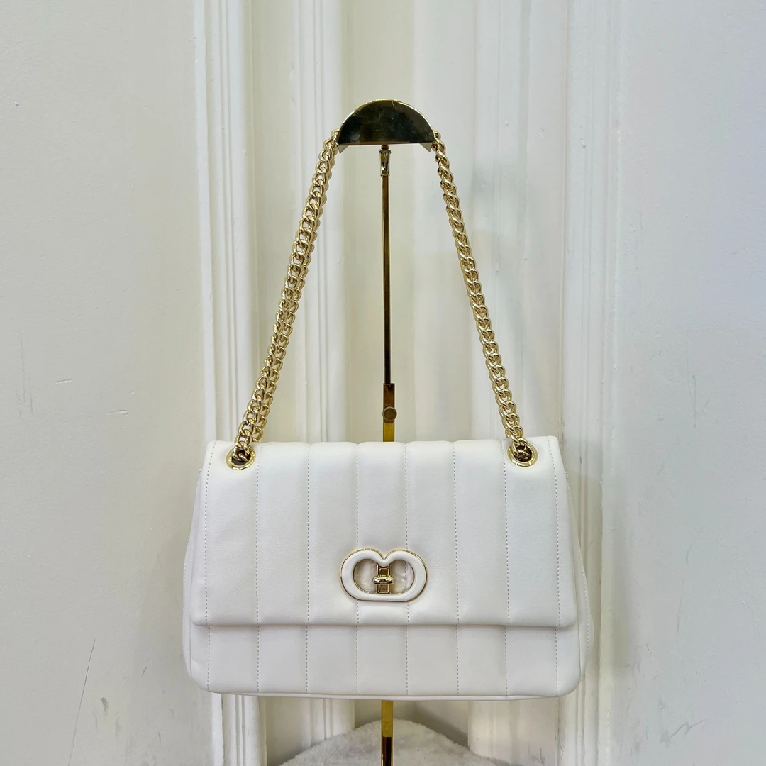 时尚轻奢7463白色链条包单肩斜挎女包