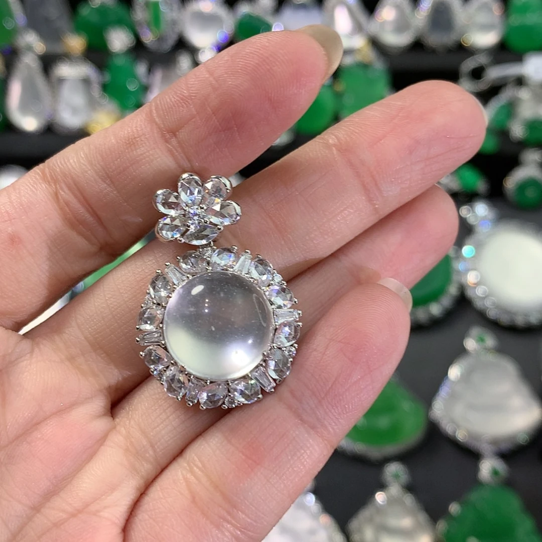 【闪购商品】石英质玉颈饰银S925镶嵌