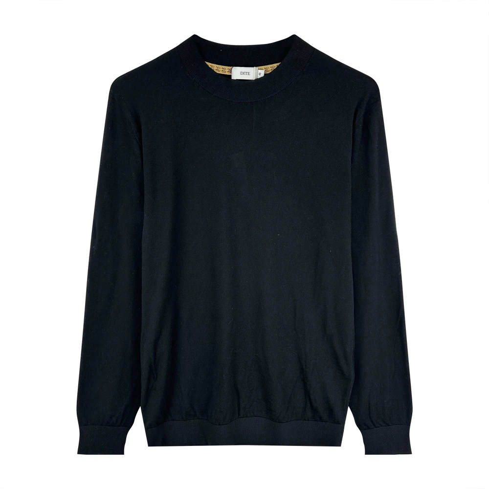 Dite迪特男士纯色春秋款休闲时尚保暖舒适针织圆领打底羊毛衫