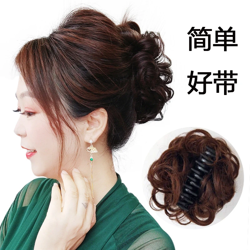 【仅需7.9】假发抓夹女丸子头发包懒人盘发花苞发饰卷发夹头花