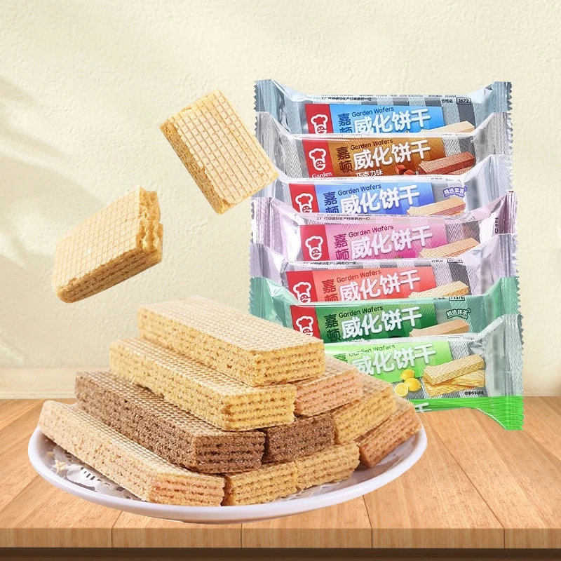 国产国货嘉顿小饼干巧克力威化散装夹心零食多种口味休闲独立包装