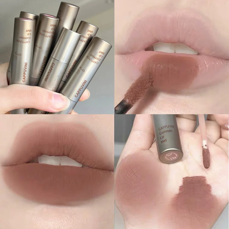 肉桂奶茶色口红裸色系意式浓缩欧美妆吃土色唇釉学生灰色唇泥口棕