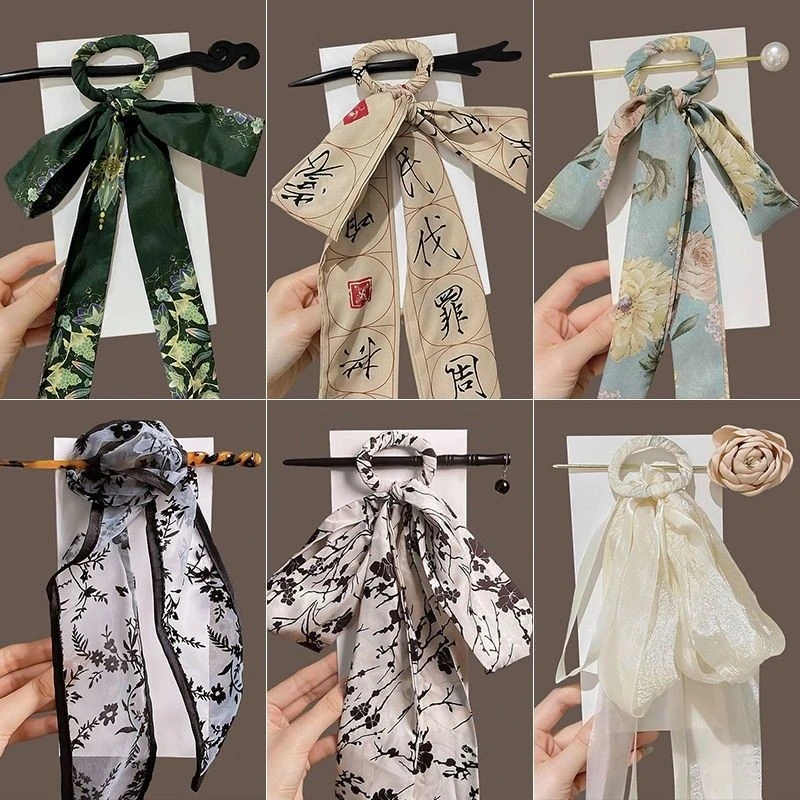 国风新中式发带女马面裙配饰2024新款飘带高级感古风汉服发簪头饰