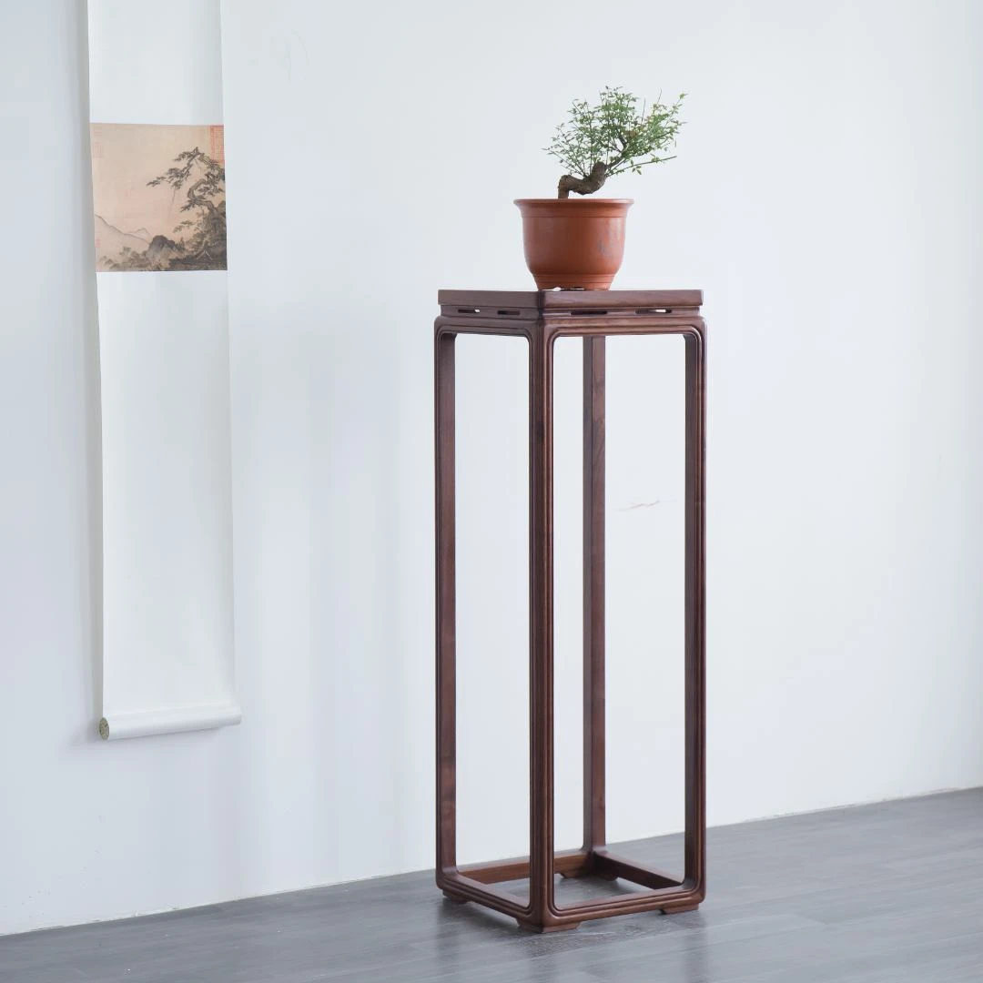 新中式北美黑胡桃木客厅书房家用置物架办公卧室实木简约景观落地