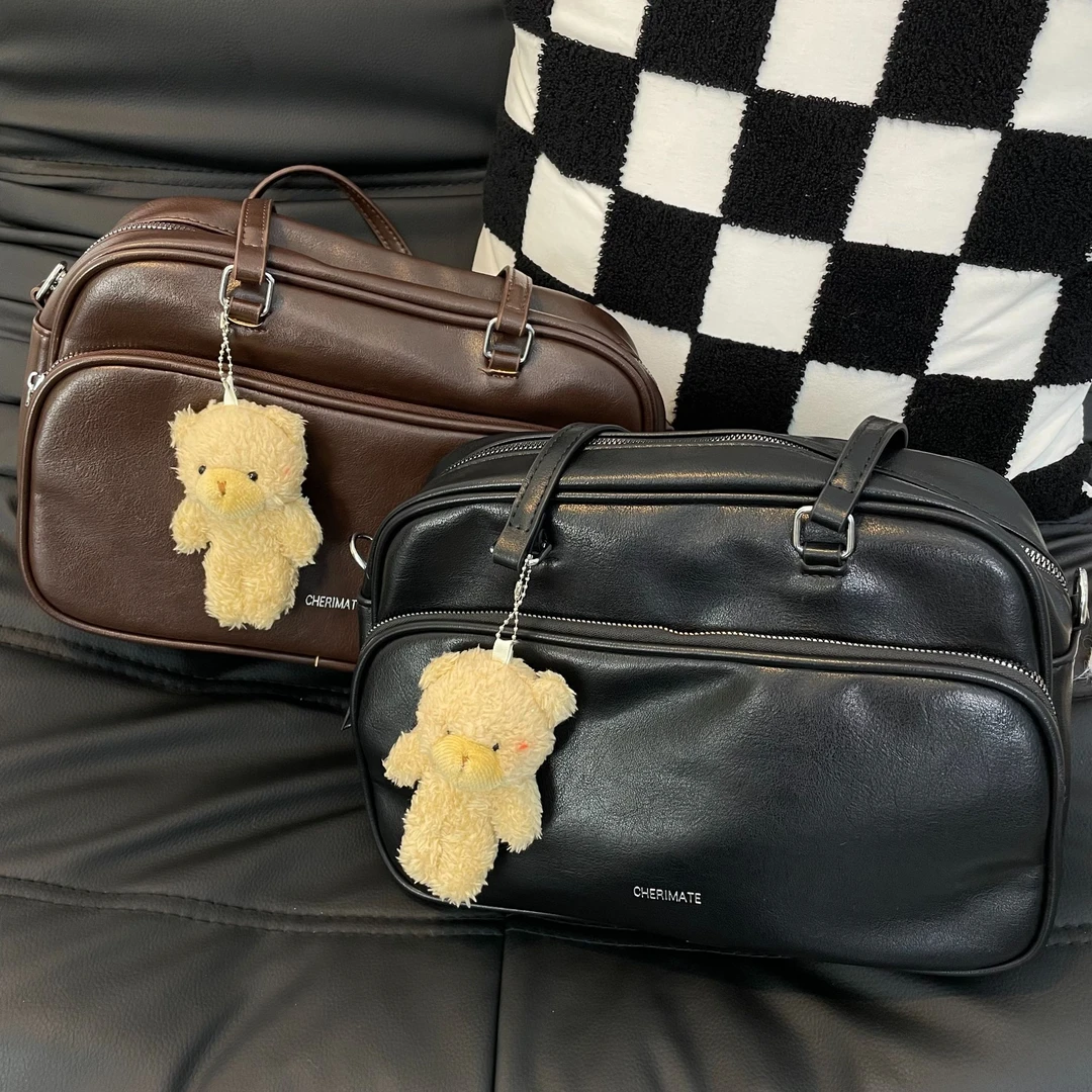 大容量枕头包包女2024新款秋冬JK单肩包复古通勤波士顿手提公文包