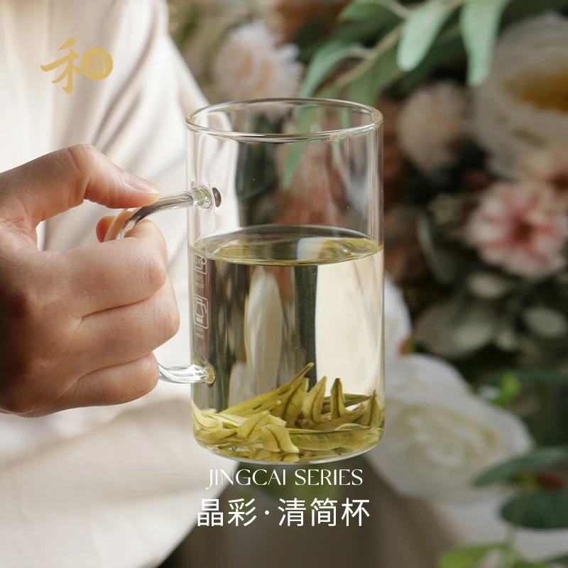禾器网红晶彩茶壶清简杯玻璃绿茶杯拍一发二泡茶泡茶杯茶水杯