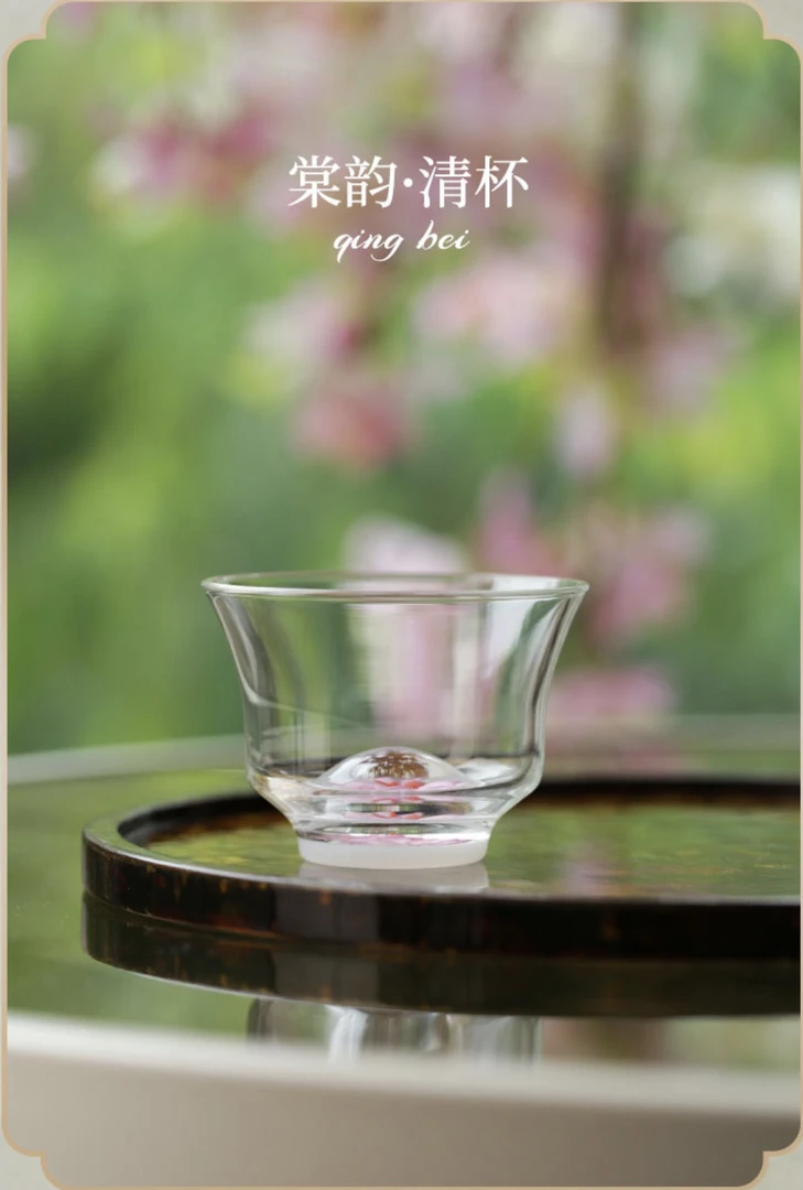 禾器花语棠韵清杯珐琅彩透明主人杯爆款泡茶杯家用茶具品茗杯喝茶