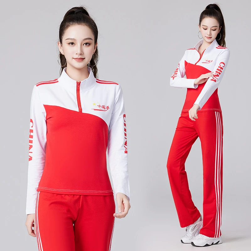 广场舞跳舞服装中国风女装短袖舞蹈服曳步舞佳木斯团体健身操套装