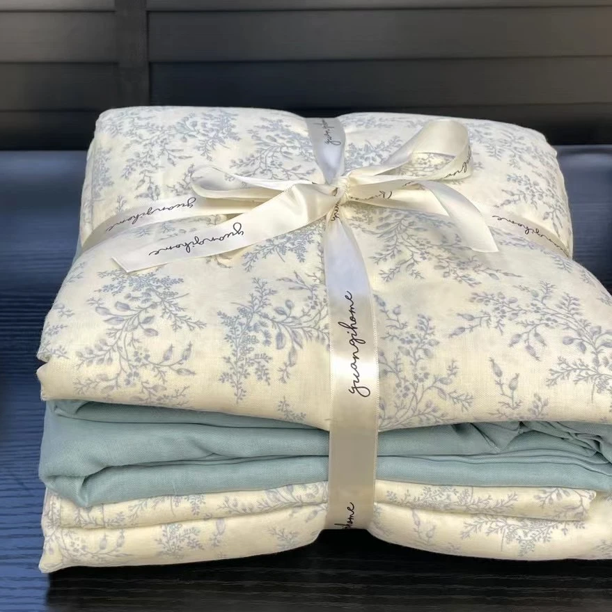 100%全棉双层纱单件被套纯棉有氧双层纱被套单件单双人床上用品