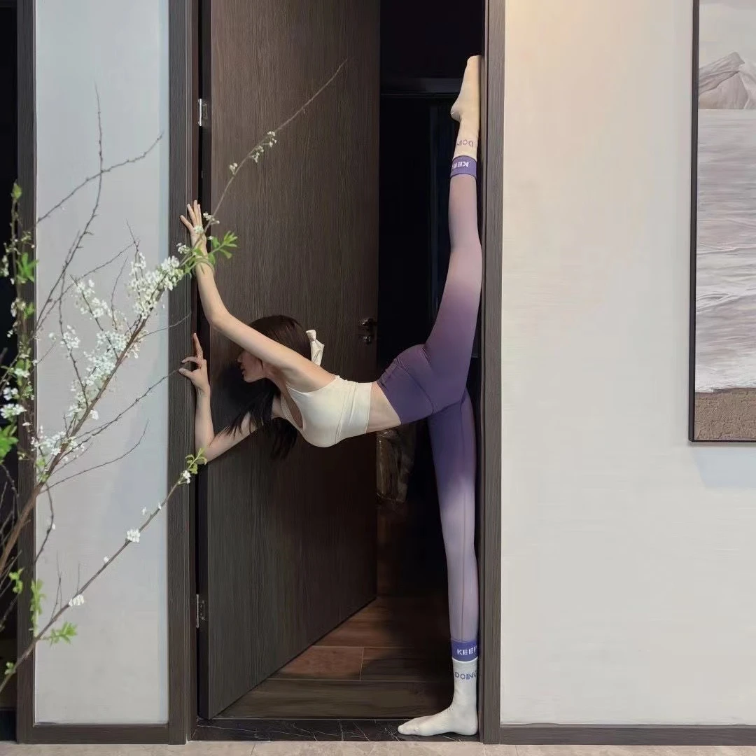外穿【渐变色瑜伽裤】休闲显瘦夏季收腹紧身裸感瑜伽裤健身瑜伽裤女