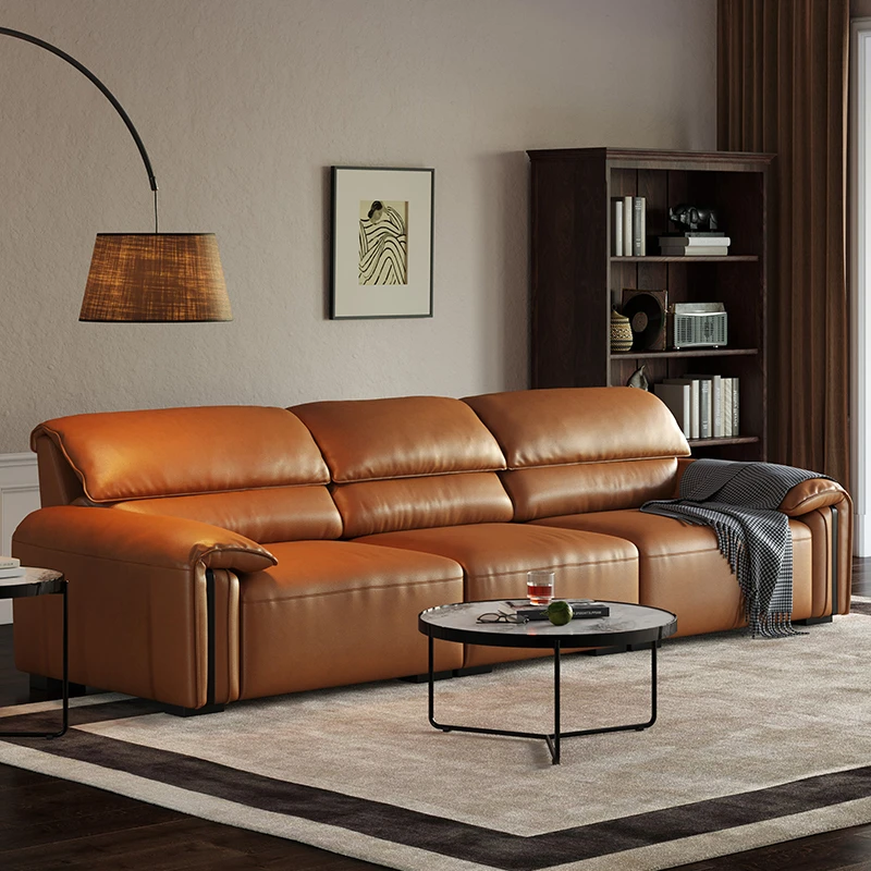 【小徐专属】浪度大象耳朵沙发真皮别墅客厅直排皮艺头层牛皮PF1005