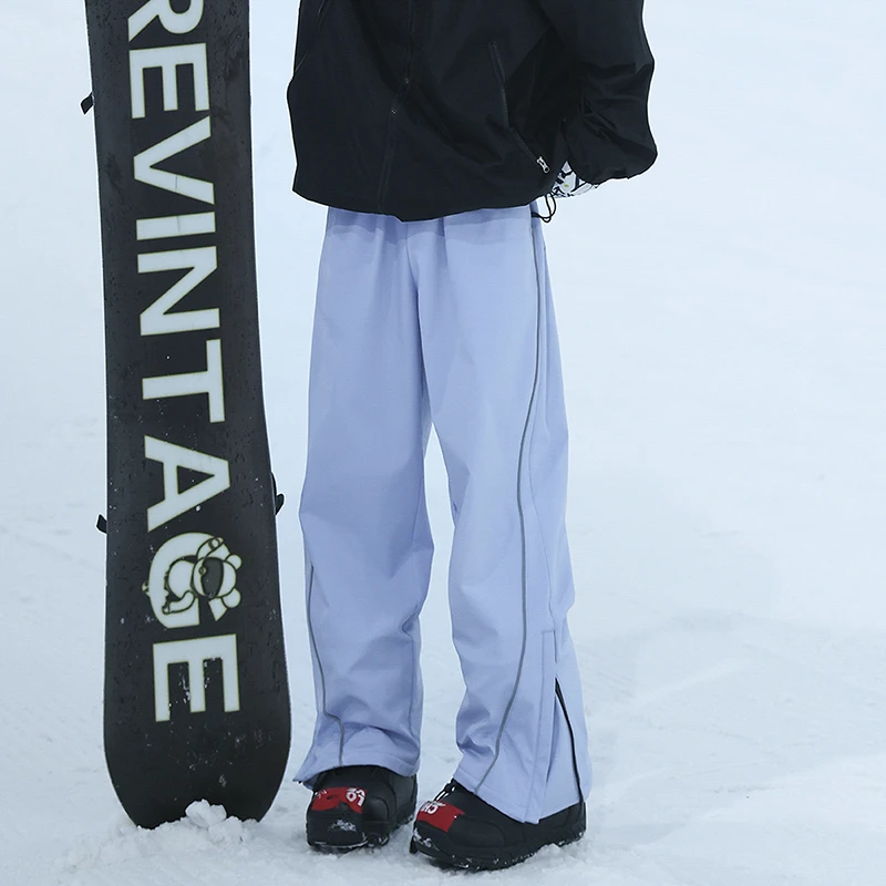 蓝色单板滑雪裤男款冬季东北零下40度加绒冲锋裤防水防风保暖棉裤