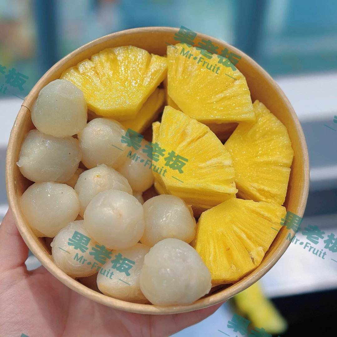 果切【果老板】荔枝 凤梨双拼1盒（不低于450克）