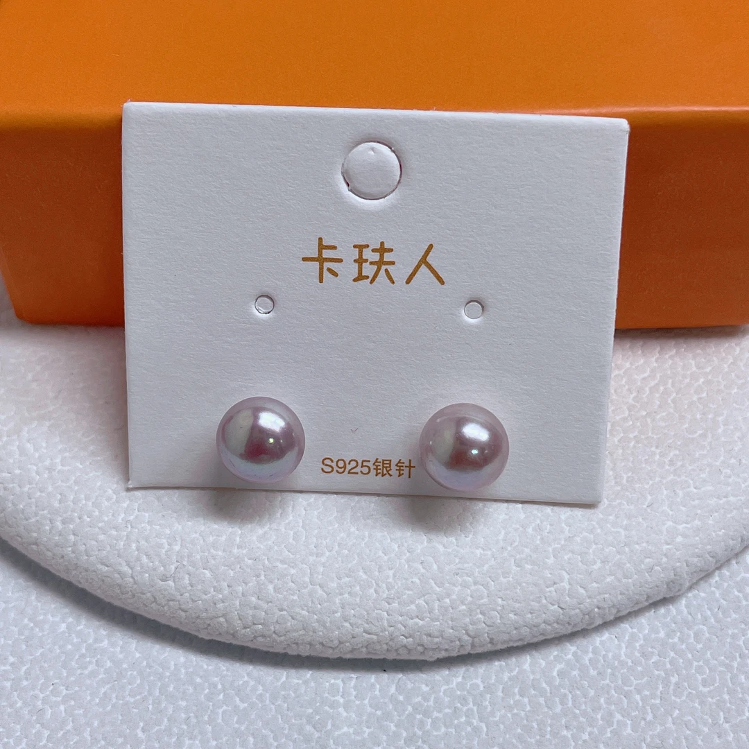 天然淡水珍珠2290#时尚6-7mm简约馒头珠耳钉