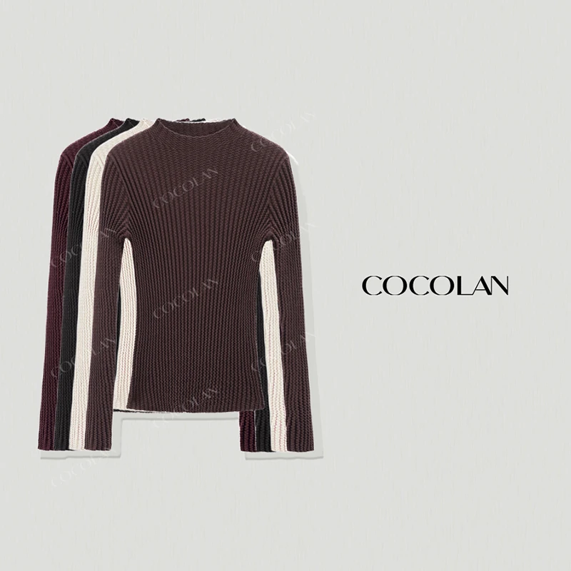 COCOLAN【螺旋】100精仿羊毛三宅褶打底衫CL6MY006