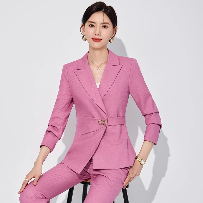 时尚职业西服套装春秋气质长袖修身秋冬通勤女神范职业西服套装