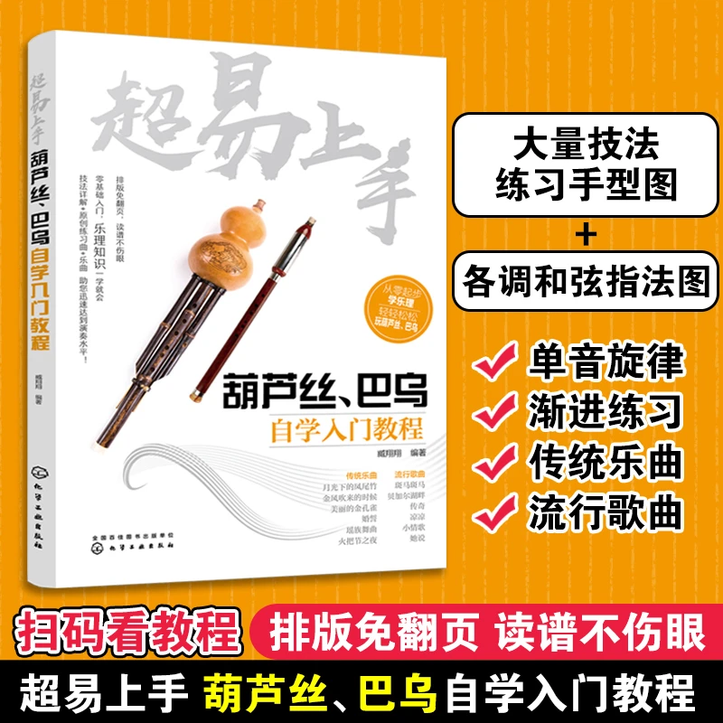 超易上手 葫芦丝巴乌自学入门教程 葫芦丝初学入门零基础教程书