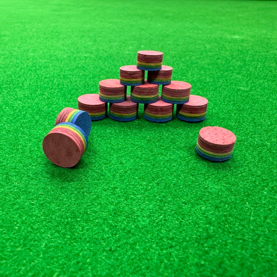 【粉丝福利】台球杆彩虹皮头多层中性皮头职业中式花式斯诺克杆皮头