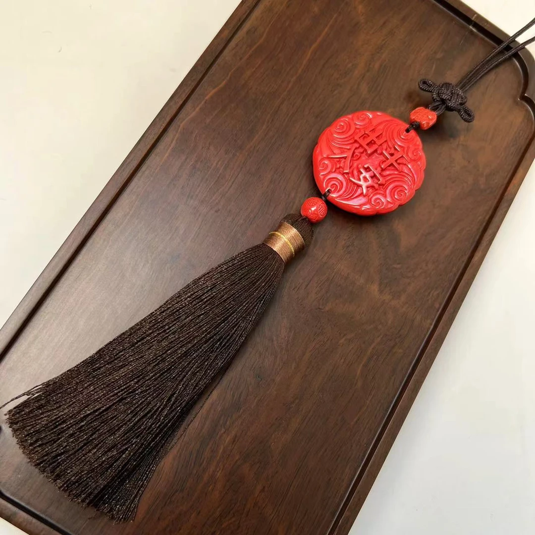 含辰砂工艺品【荣姐自产自销】出入平安朱砂挂件车挂