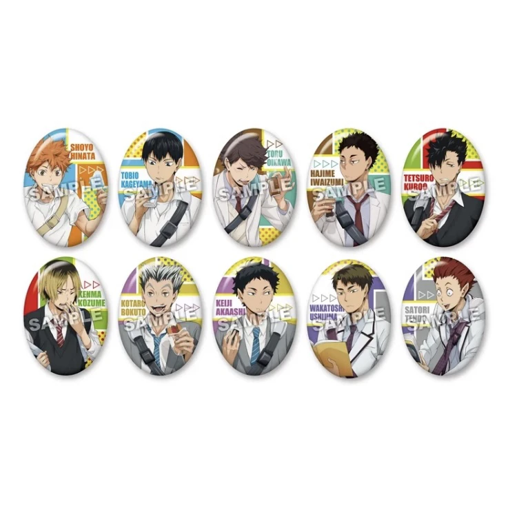 现货】TTA 排球少年 椭圆下校 吧唧 徽章收藏代拆盲盒