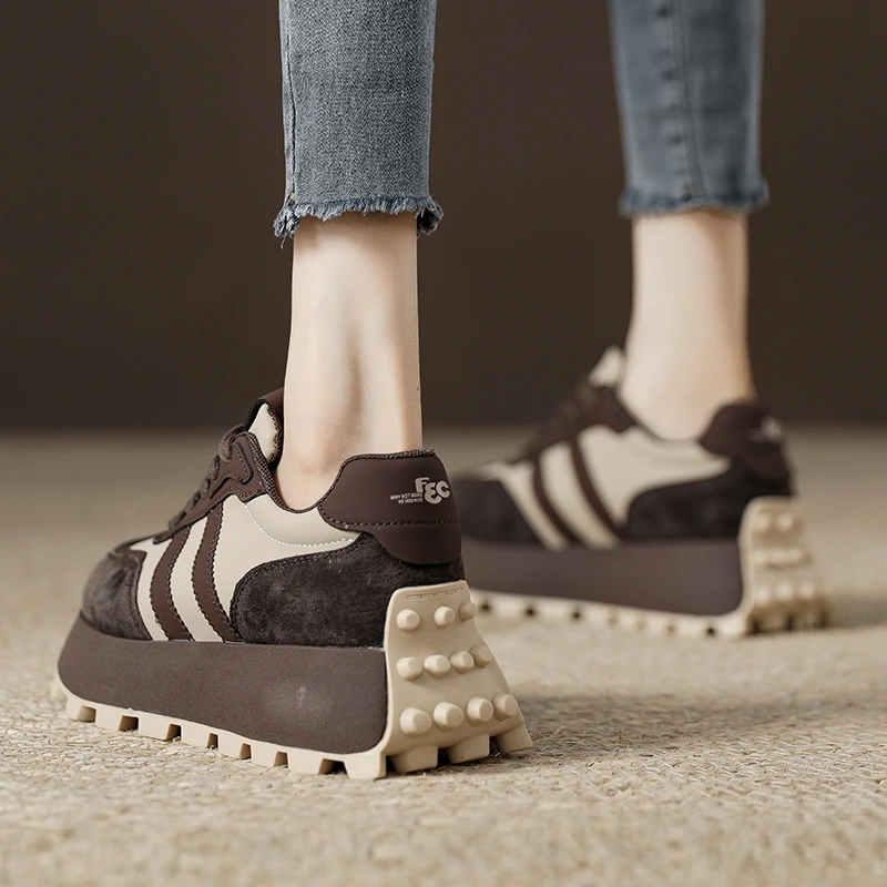 复古阿甘鞋女2024秋新款松糕厚底百搭时尚休闲显脚小老爹鞋