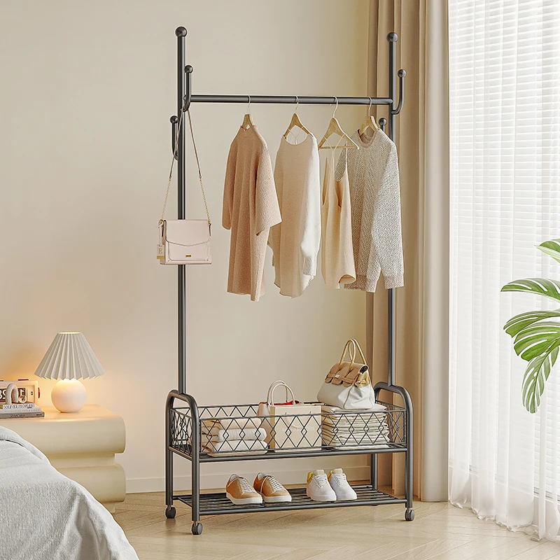 北欧衣架落地卧室轻奢家用衣帽架简约室内挂衣服架子置物收纳架