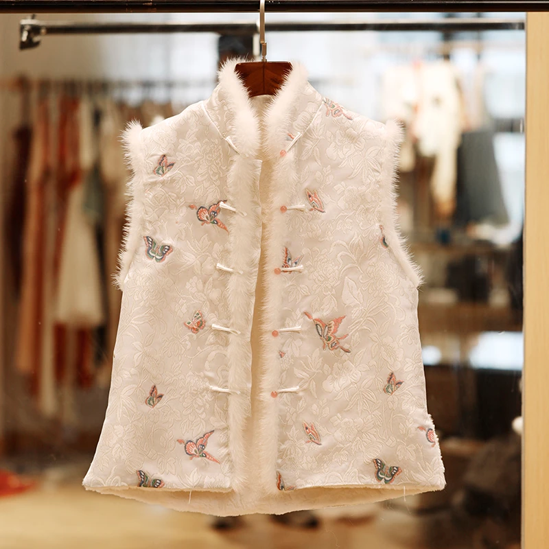 2025新中式秋冬新款旗袍马甲新中式唐装女中国风女装冬装上衣