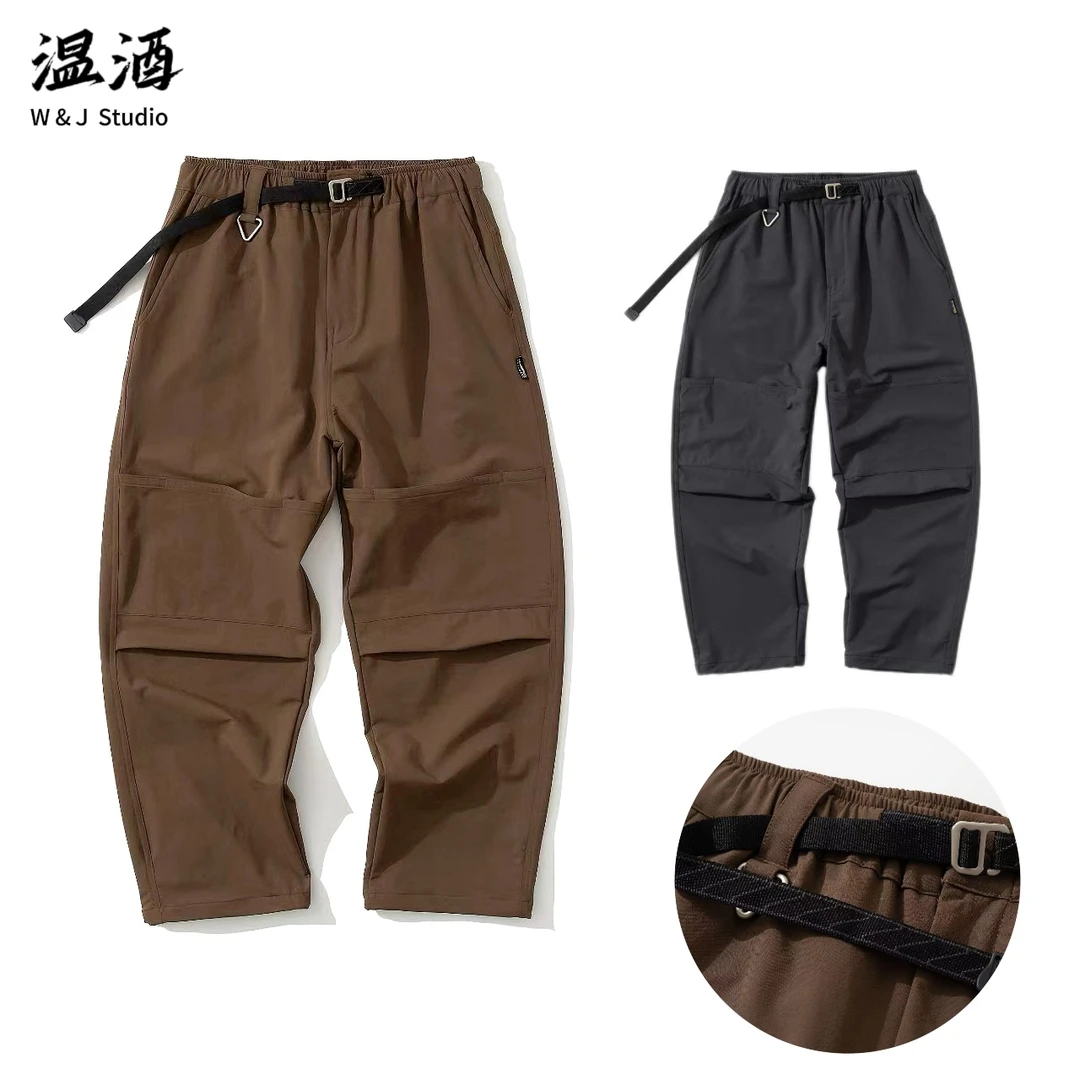 【8812锦氨微弹】秋冬腰带加厚速干长裤 抽绳束脚微锥版户外工装裤