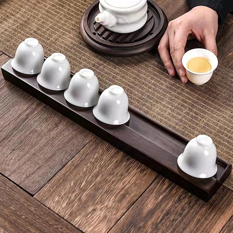 黑檀实木功夫茶杯垫沥水茶具茶道配件花梨凉茶杯家用收纳架子