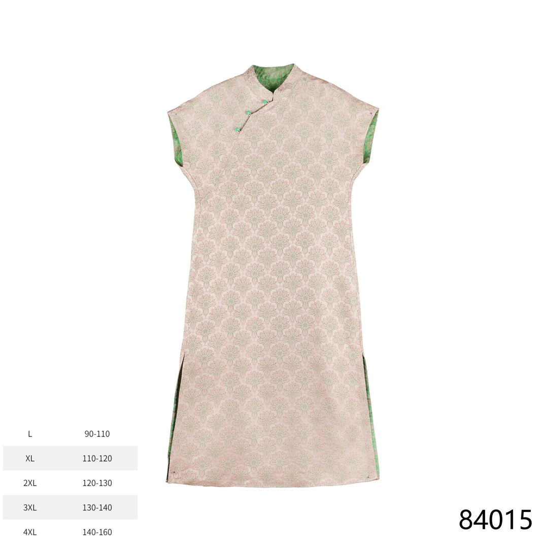 LL  2024秋冬新款宋锦樱花粉双面穿时尚国风连衣裙 84015