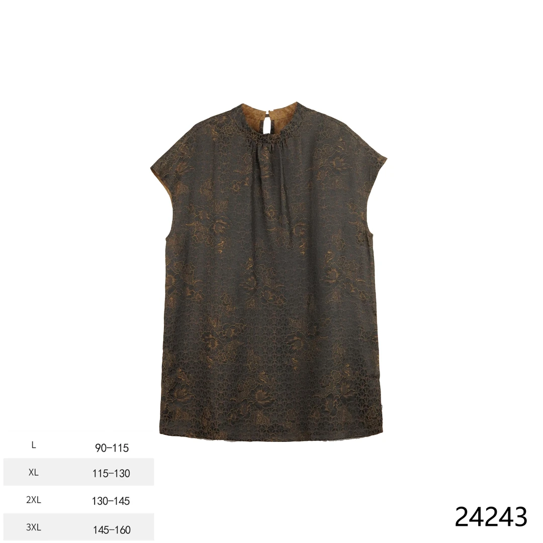 PP春夏新款太太服时尚国风立领短袖上衣24242