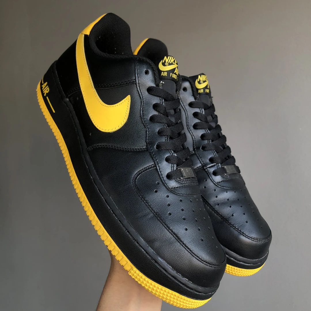 44.5码公价难寻 AF1黑黄老鞋开胶风险 95新耐克休闲鞋 488298-003