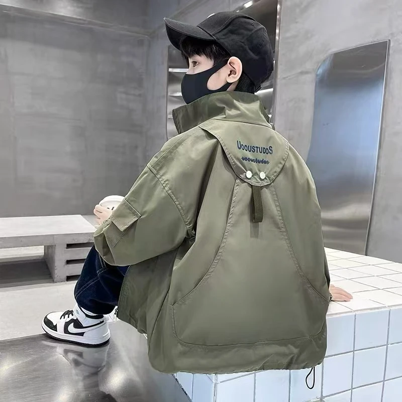 【现货】【LAOHE】 WT-0587 纯色童装休闲春秋款洋气儿童外套