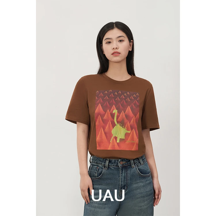 UAU【商场同款】2024春季印花短袖T恤设计感时尚百搭T恤8107011