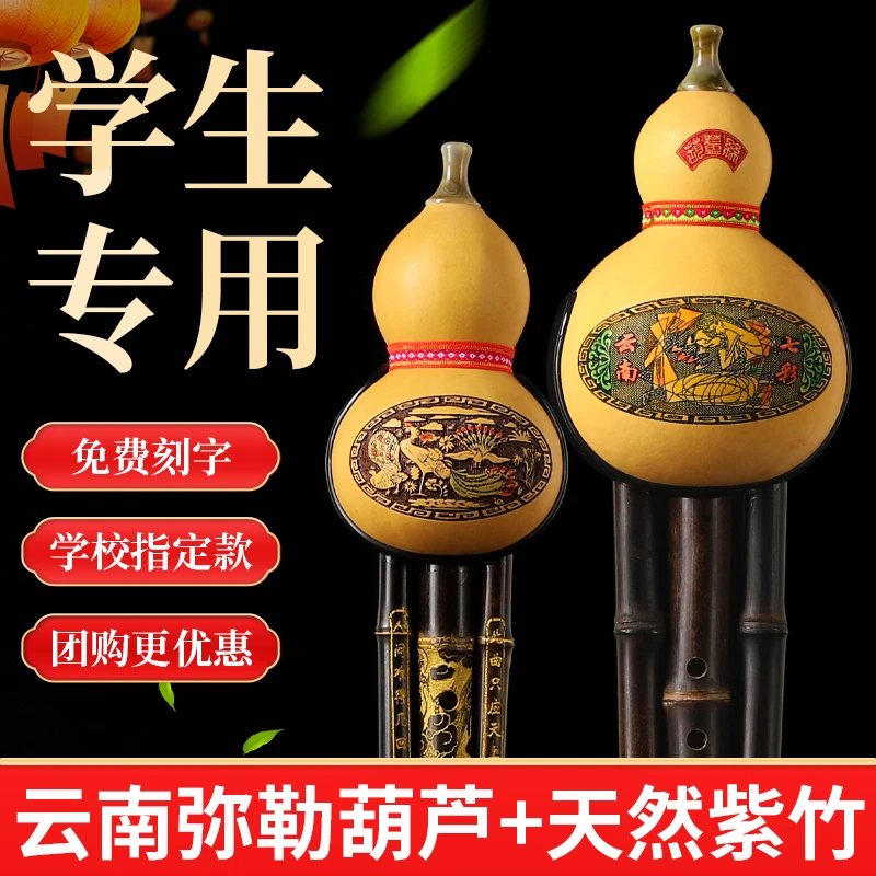 天然紫竹葫芦丝专用c调儿童降b调成人初学葫芦丝直播专业演奏乐器