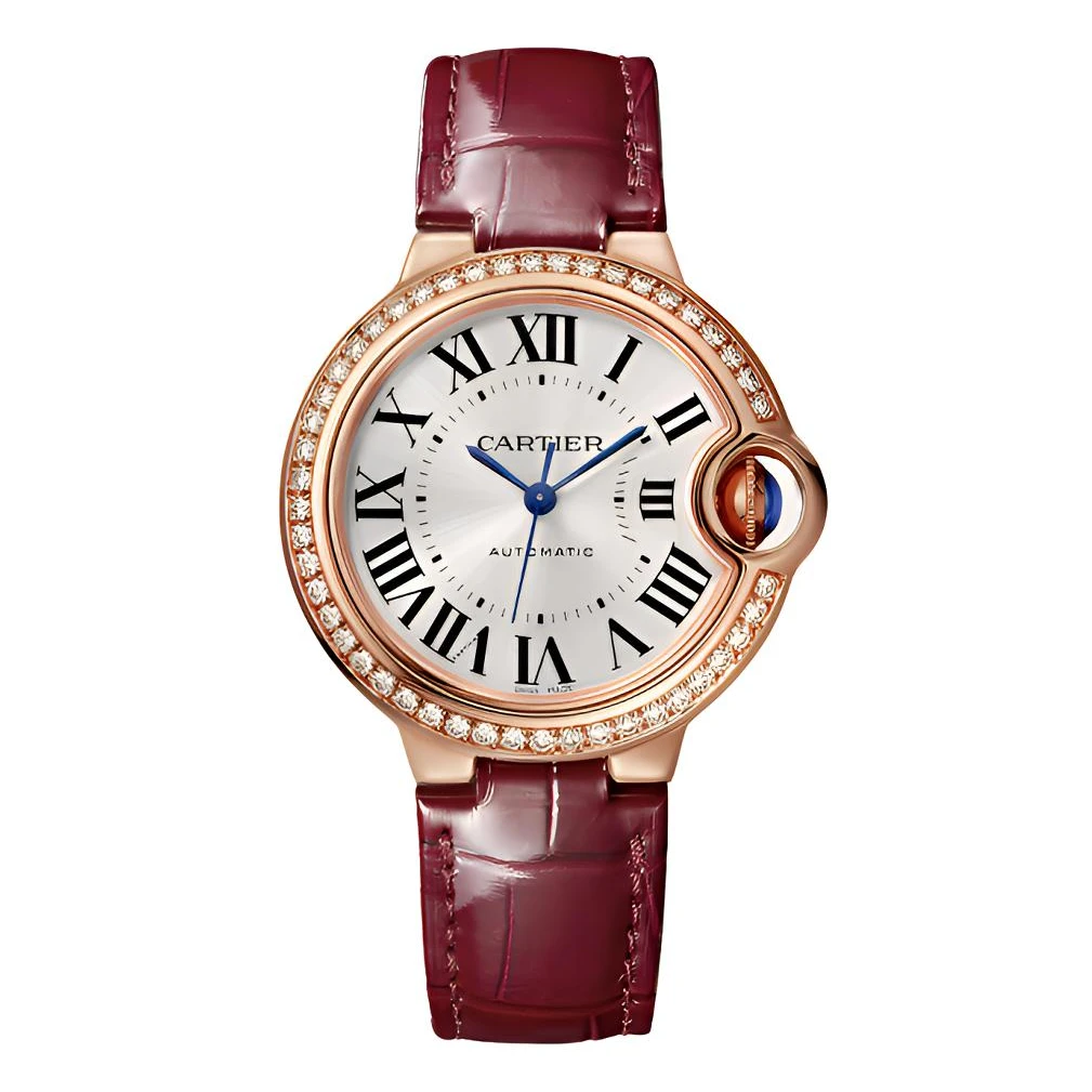 99新 Cartier/卡地亚 蓝气球/WJBB0033/33mm玫瑰金原钻机械女表