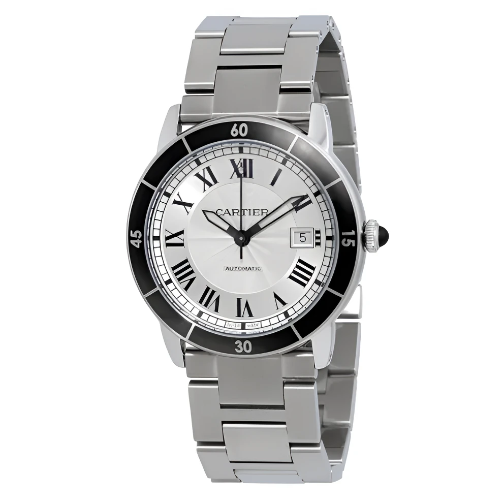 99新 Cartier/卡地亚 伦敦系列/WSRN0010/42mm白盘自动机械钢带表
